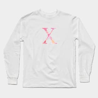 Pink Chi Watercolor Letter Long Sleeve T-Shirt